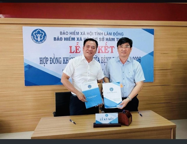 Bệnh viện Đa khoa Bình Thuận Ký kết hợp đồng khám chữa bệnh bảo hiểm y tế năm 2026 với Bảo hiểm xã hội tỉnh Lâm Đồng - cơ sở Hàm Thắng